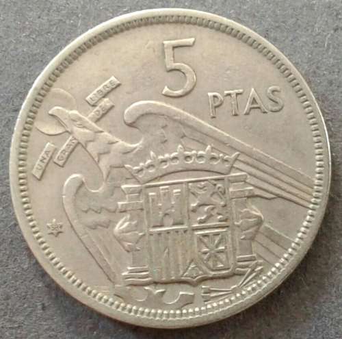 1957 SPAIN 5 PESETAS * 58