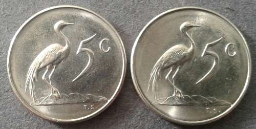 1965 RSA +++ 5 CENT ENGLISH & AFRIKAANS ISSUE