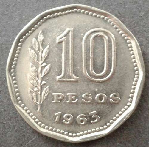 1963 ARGENTINA 10 PESOS : !!!