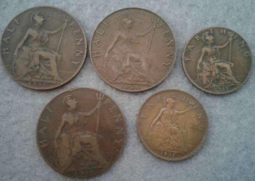 1915 + G.BRIT PENNY & FARTHING LOT
