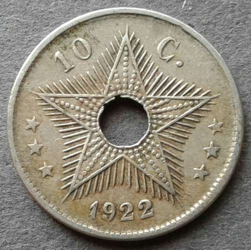 1922 CONGO 10 CENTIMES : KM#18