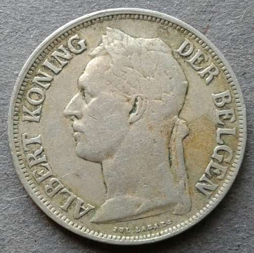1926 CONGO : BELGIUM : 1 FRANC : KM #21