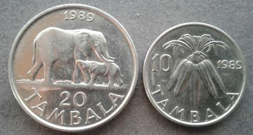 1989 MALAWI 20 & 10 TAMBALA PAIR