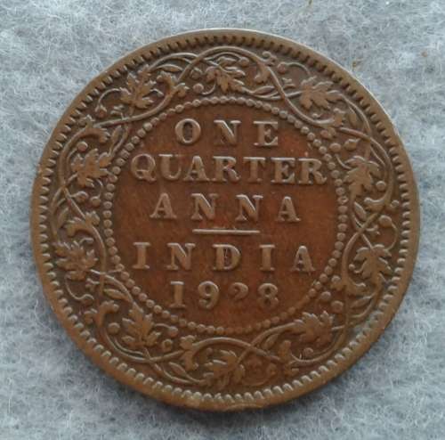 1928 INDIA 1/4 ANNA