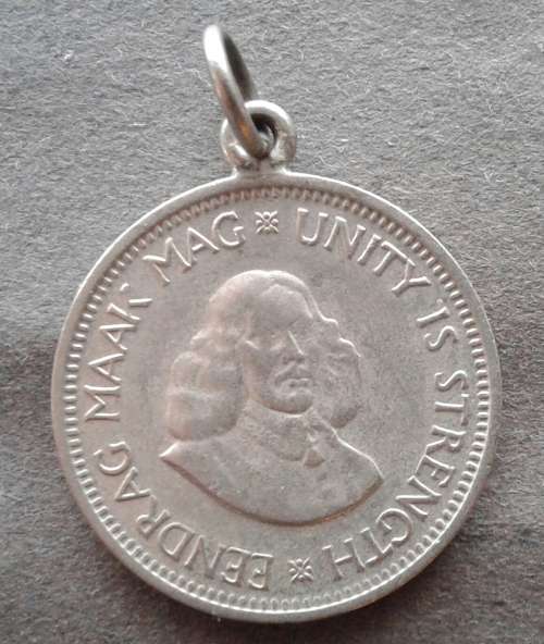 1961 RSA 1/2 CENT PENDANT (SILVER COLOURED)
