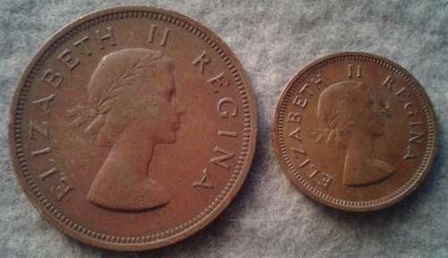 1954 SA UNION 1/4 & 1 PENNY