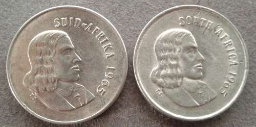 1965 RSA 5 CENT ENGLISH & AFRIKAANS ISSUE : WELL PRESERVED