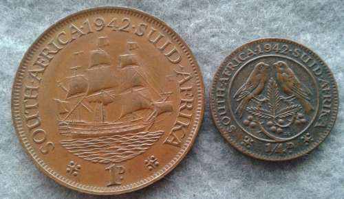 1942 SA UNION 1/4 & 1 PENNY