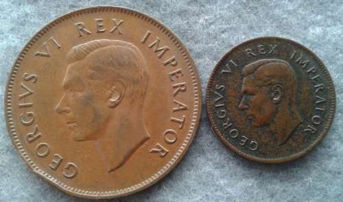 1942 SA UNION 1/4 & 1 PENNY