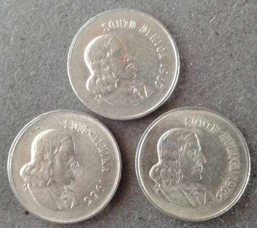1965 , 66 & 67 RSA 5 CENT TRIO : VERY FINE