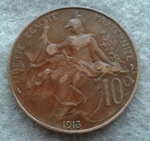 1913 FRANCE 10 CENTIMES