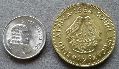 1964 & 1965 RSA 5 & 1/2 CENT PAIR : MINT STATE
