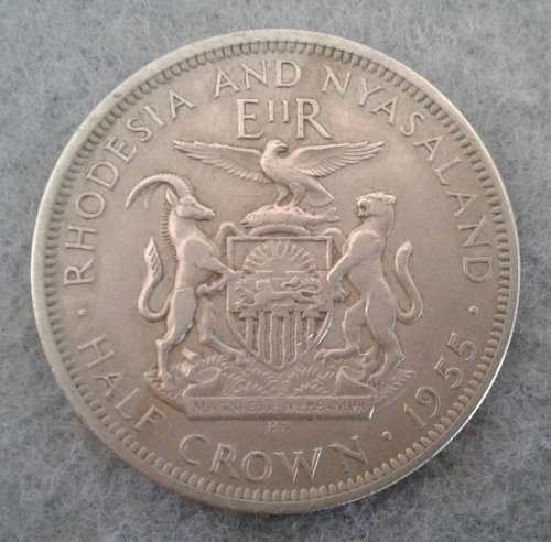 1955 SOUTHERN RHODESIA HALF CROWN/2&1/2 SHILLINGS