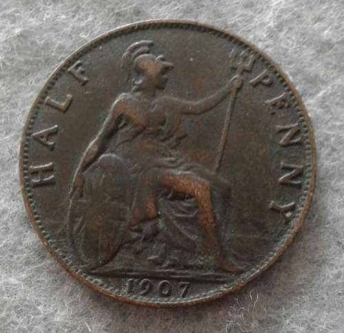 1907 G.BRIT HALF PENNY