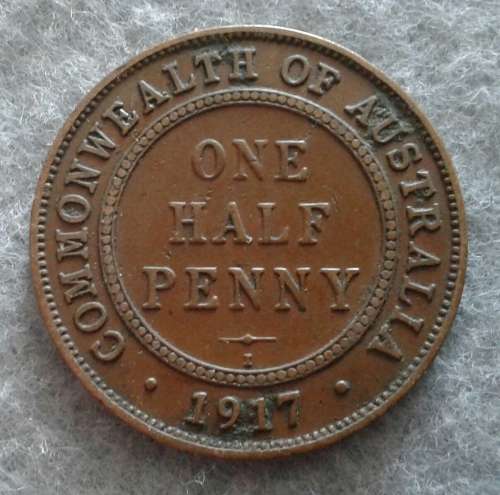 1917 AUSTRALIA ONE HALF PENNY