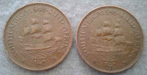 1948 & 49 SA UNION 1/2 PENNY PAIR