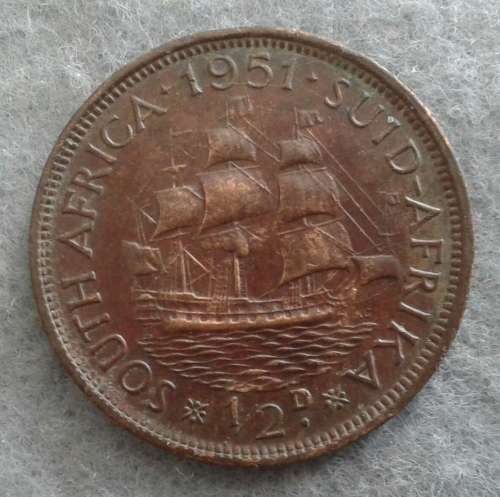 1951 SA UNION HALF PENNY