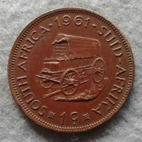 1961 RSA 1 CENT : LOVELY RED/BROWN TONING