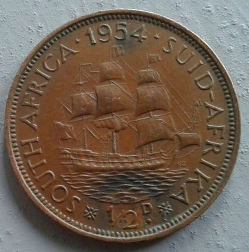 1954 SAU 1/2 PENNY : LOW MINTAGE : SCARCE
