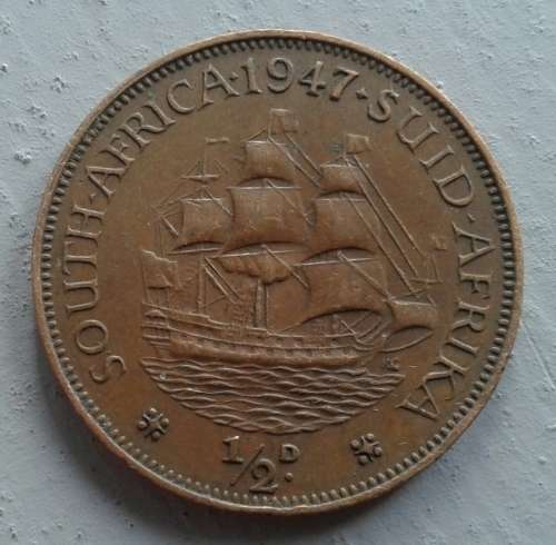 1947 SAU 1/2 PENNY  : LOWER MINTAGE OF ONLY 257903 : HIGHER GRADE