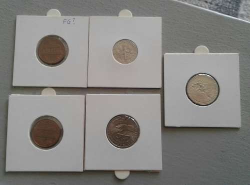 5 X US IN COIN HOLDERS