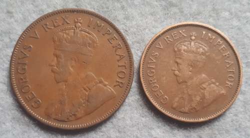 1936 SA UNION 1/2 and 1 PENNY PAIR