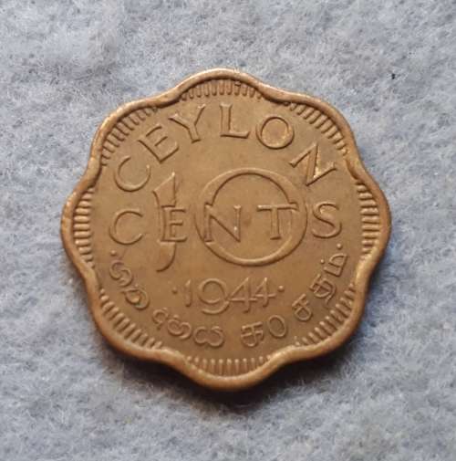 1944 CEYLON 10 CENT
