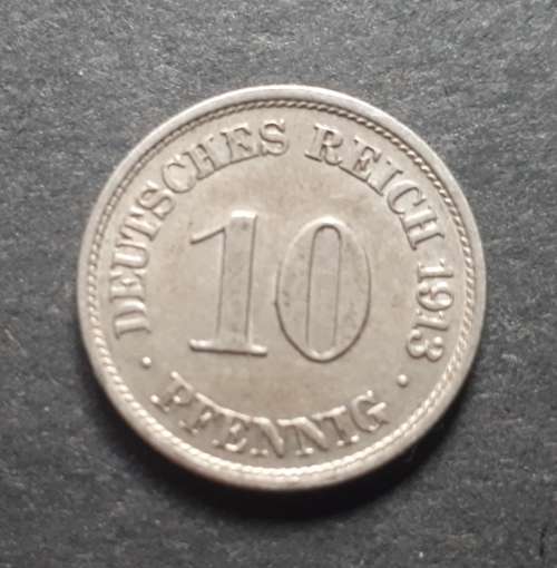 1913 GERMANY 10 PFENNIG (J)