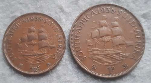 1935 SAU 1/2 and 1 PENNY PAIR