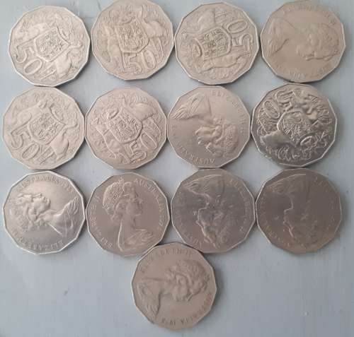 13 X AUSTRALIA 50 CENT