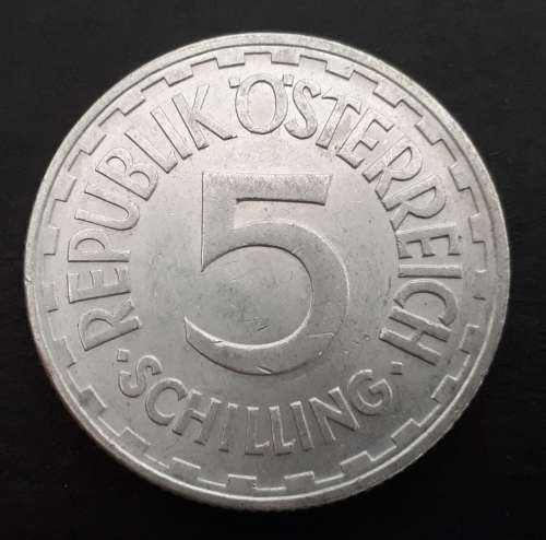 1952 AUSTRIA 5 SCHILLING : A/UNC : 31 MM DIAMETER