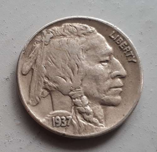 1937 USA FIVE CENT : BUFFALO NICKEL : GOOD LOOKING DETAILS