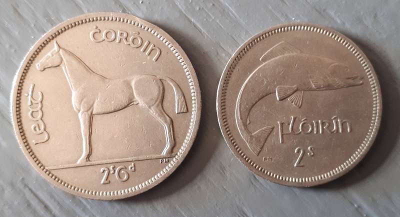 1962 IRELAND TWO & TWO & HALF SHILLING (FLORIN & A HALF CROWN)