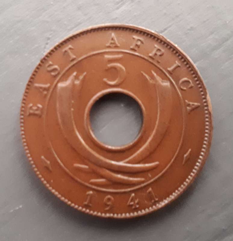 1941 EAST AFRICA : 5  CENT :  I MINT MARK