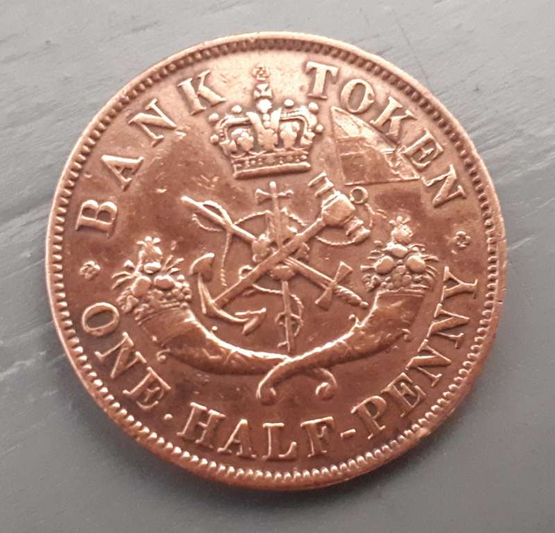 1852 CANADA : UPPER REGION : HALF PENNY : COPPER