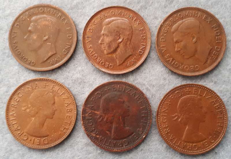 1943 + Australia half  penny collection