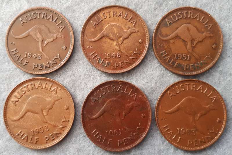 1943 + Australia half  penny collection