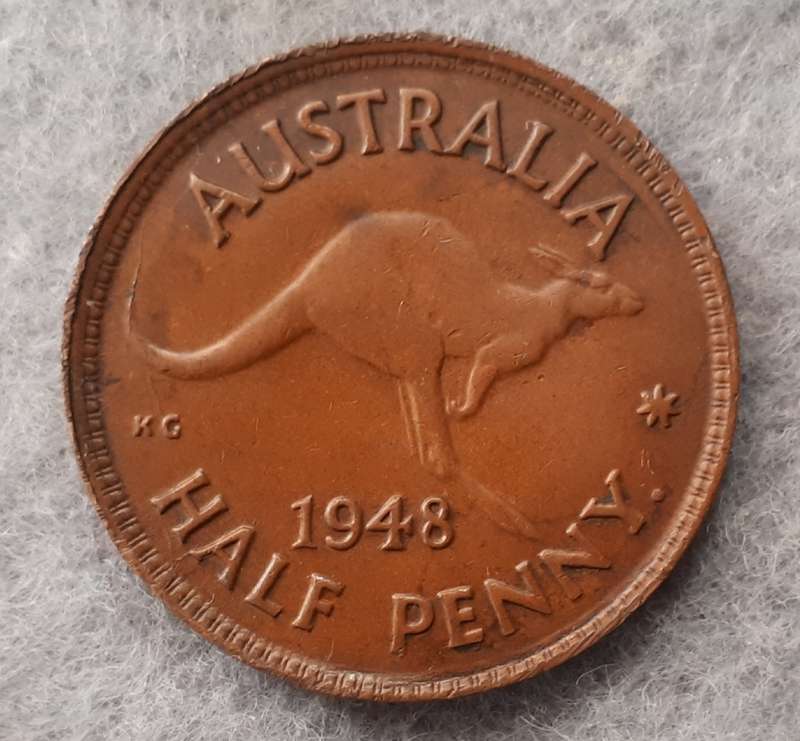 1948 Australia half penny : perth