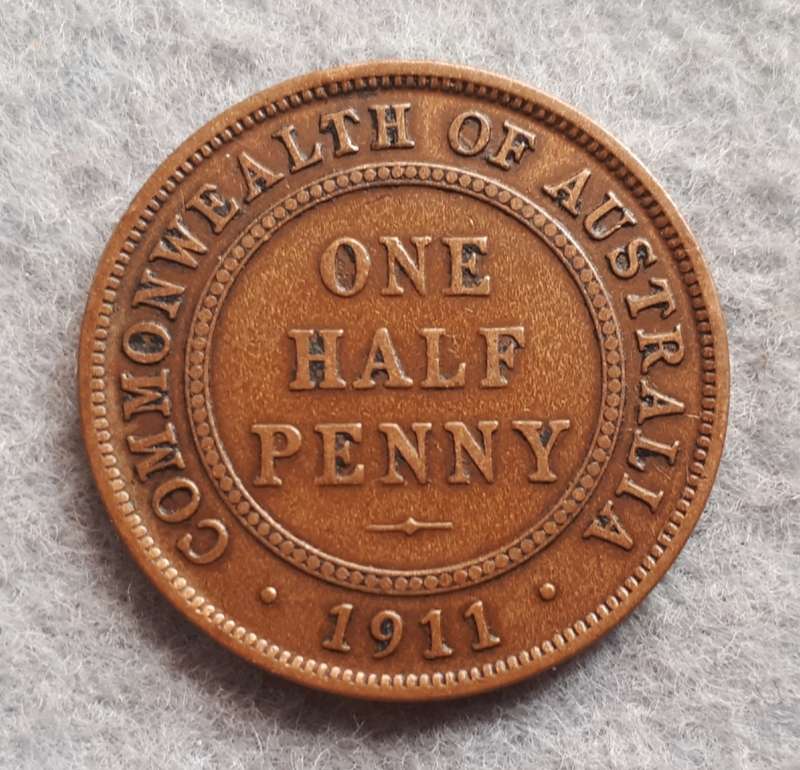 1911 Australia half penny