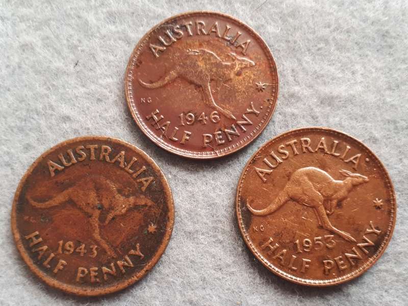 1943 + Australia half penny collection