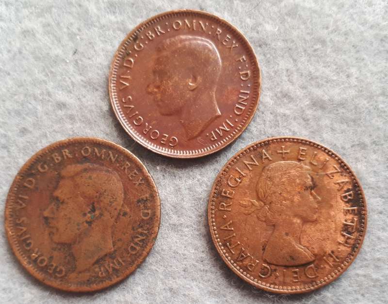 1943 + Australia half penny collection
