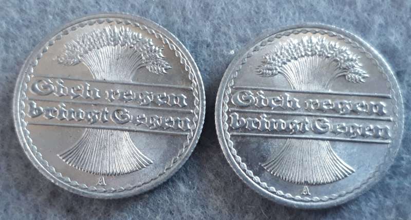 1920 & 21 Deutsche Reich 50 pfennig pair