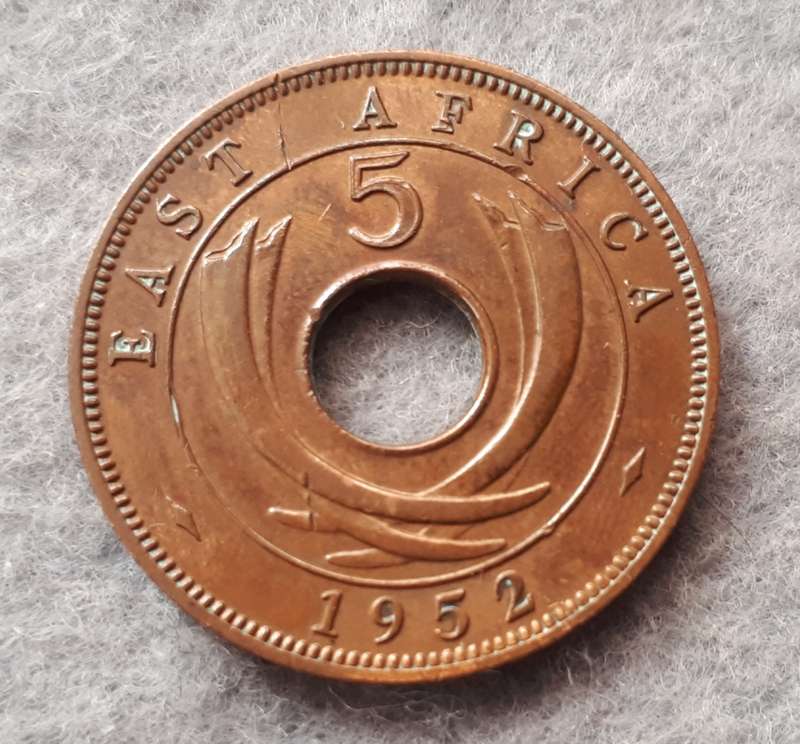 1952 East Africa 5 cent : high grade