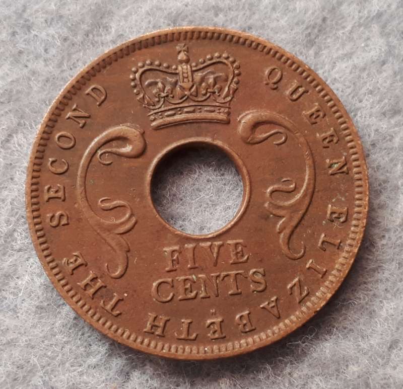 1955 East Africa 5 cent (H)