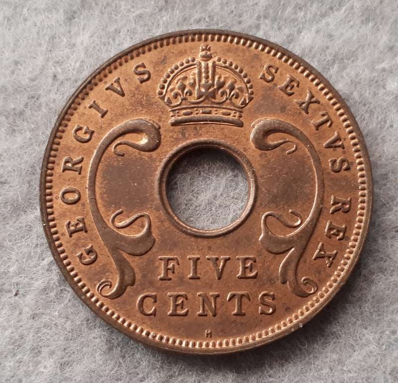 1951 East Africa 5 cent : high grade