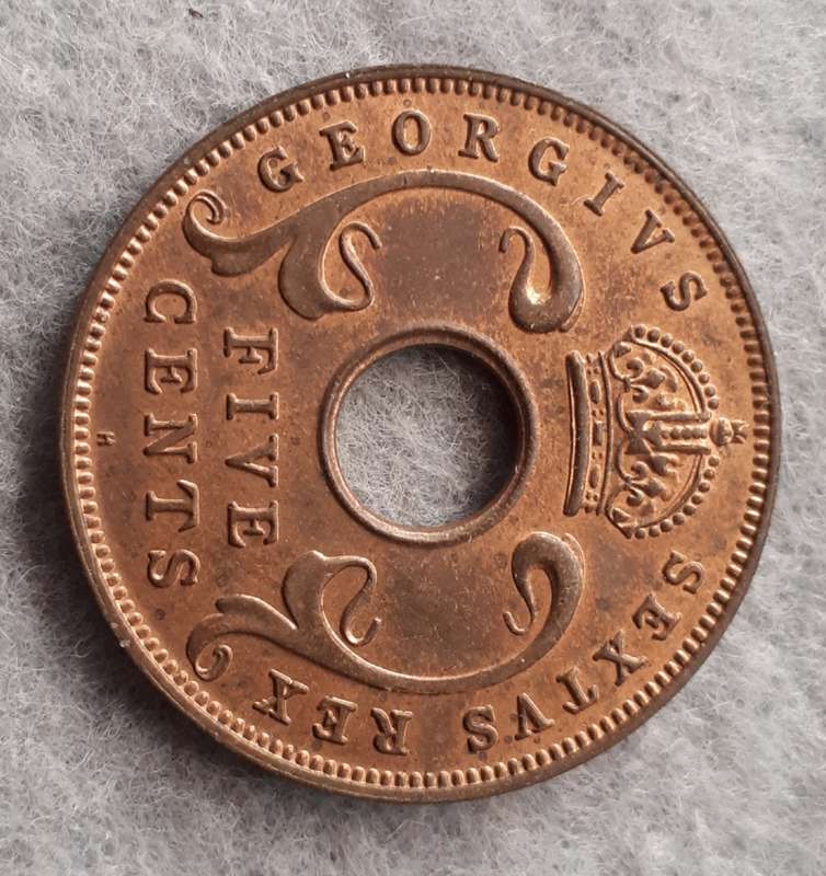 1951 East Africa 5 cent : high grade