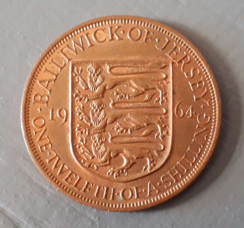 1964 BALIWICK OF JERSEY : 1/12 OF A SHILLING