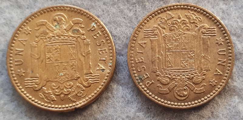 1953 sPAIN 1 Peseta : star dates * 61 & 62