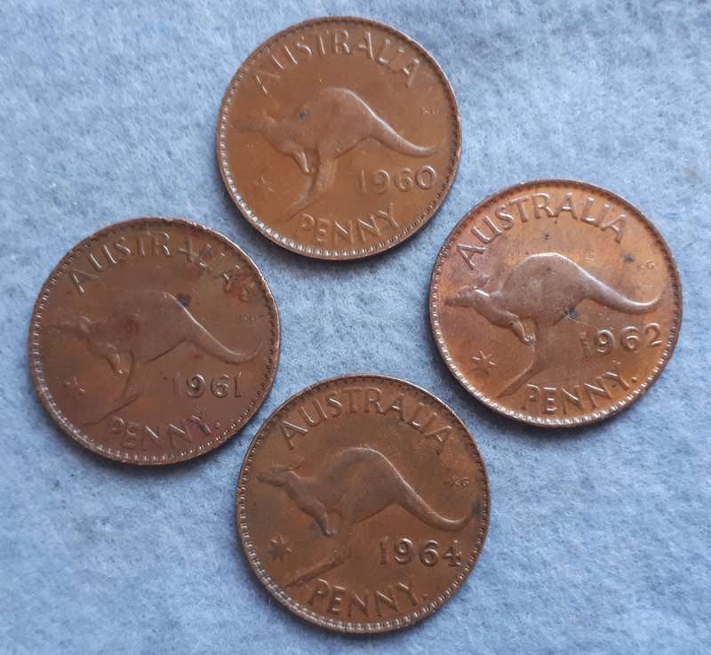 1960 - 1964 Australia one penny lot
