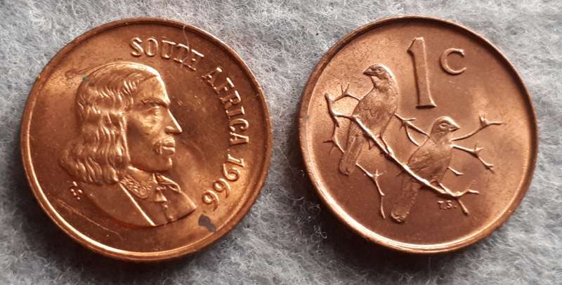 1966 RSA 1 cent pair  English/Afrikaans pair